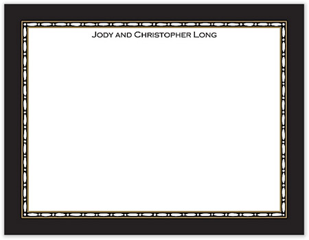 Small Stationery/Thank You Notes - Rice Bead Border Black | Sweet Pea Designs