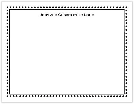 Small Stationery/Thank You Notes - Antique Bead Border Black | Sweet Pea Designs