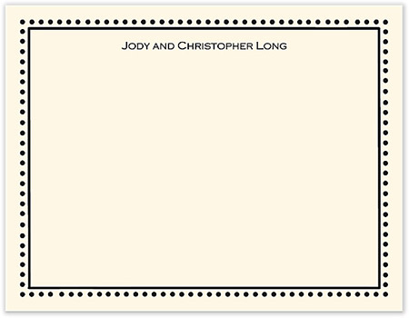 Small Stationery/Thank You Notes - Antique Bead Border Black | Sweet Pea Designs