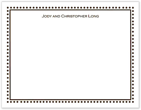 Small Stationery/Thank You Notes - Antique Bead Border Chocolate | Sweet Pea Designs