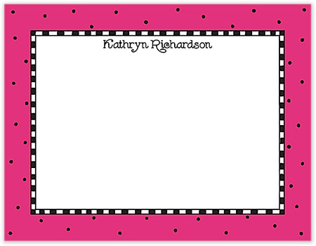 Small Stationery/Thank You Notes - Checks & Dots Hot Pink | Sweet Pea Designs