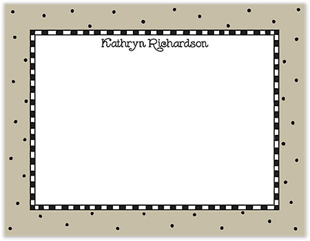 Small Stationery/Thank You Notes - Checks & Dots Taupe | Sweet Pea Designs