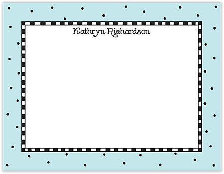 Small Stationery/Thank You Notes - Checks & Dots Aqua | Sweet Pea Designs