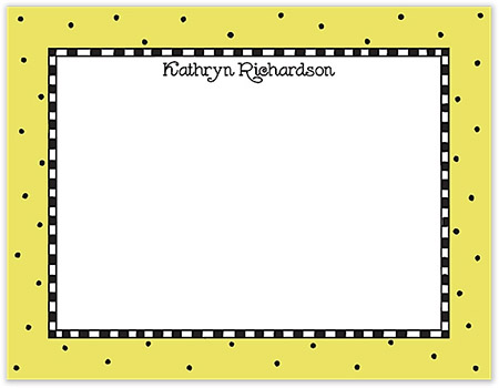Small Stationery/Thank You Notes - Checks & Dots Limeade | Sweet Pea Designs