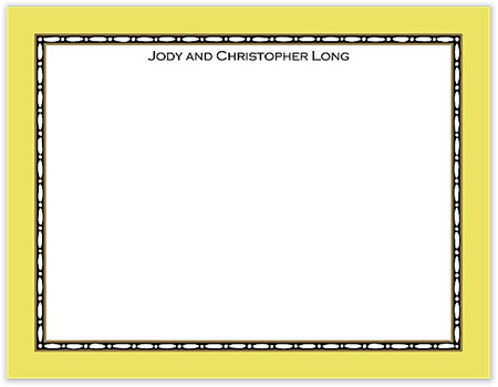 Small Stationery/Thank You Notes - Rice Bead Border Limeade | Sweet Pea Designs