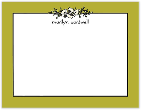 Small Stationery/Thank You Notes - Floral Garland Olive | Sweet Pea Designs