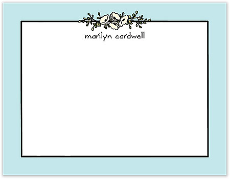 Small Stationery/Thank You Notes - Floral Garland Aqua | Sweet Pea Designs
