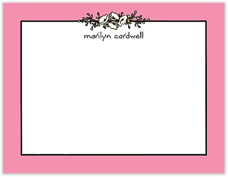 Small Stationery/Thank You Notes - Floral Garland Deep Pink | Sweet Pea Designs