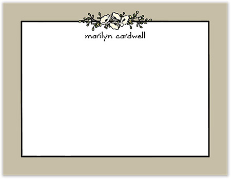 Small Stationery/Thank You Notes - Floral Garland Taupe | Sweet Pea Designs