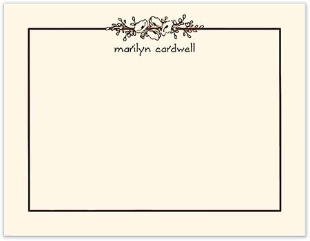 Small Stationery/Thank You Notes - Floral Garland Chocolate | Sweet Pea Designs