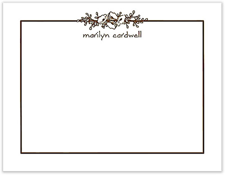 Small Stationery/Thank You Notes - Floral Garland Chocolate | Sweet Pea Designs