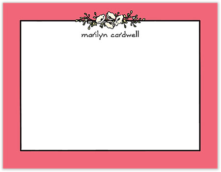 Small Stationery/Thank You Notes - Floral Garland Coral | Sweet Pea Designs