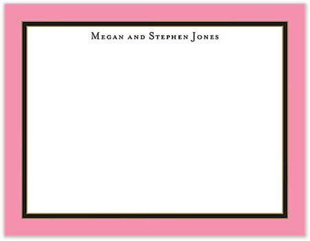 Small Stationery/Thank You Notes - Deep Pink Edge & Black Border | Sweet Pea Designs