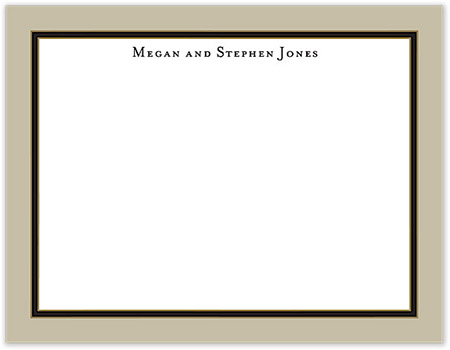 Small Stationery/Thank You Notes - Taupe Edge & Black Border | Sweet Pea Designs