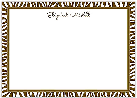 Large Stationery/Thank You Notes - Zebra Edge Chocolate | Sweet Pea Designs