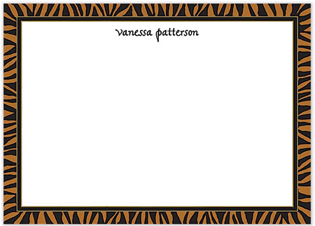 Large Stationery/Thank You Notes - Zebra Edge Black & Sienna | Sweet Pea Designs