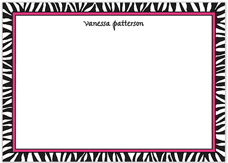 Large Stationery/Thank You Notes - Zebra Edge Black & Hot Pink | Sweet Pea Designs