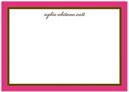 Large Stationery/Thank You Notes - Hot Pink Edge & Chocolate Border | Sweet Pea Designs