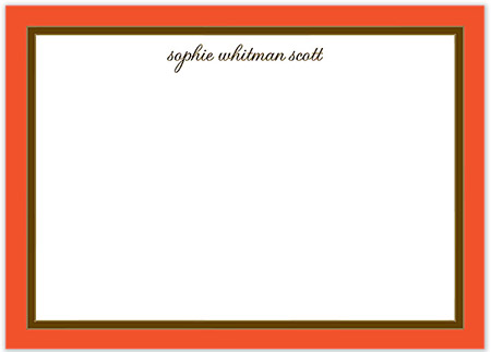 Large Stationery/Thank You Notes - Orange Edge & Chocolate Border | Sweet Pea Designs
