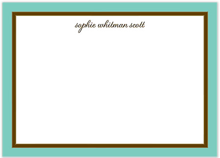 Large Stationery/Thank You Notes - Dark Aqua Edge & Chocolate Border | Sweet Pea Designs