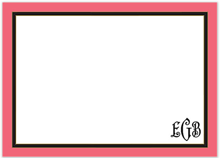 Large Stationery/Thank You Notes - Coral Edge & Black Border | Sweet Pea Designs