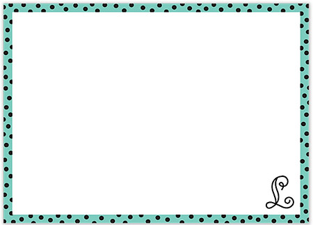 Large Stationery/Thank You Notes - Dotted Edge Dark Aqua & Black | Sweet Pea Designs