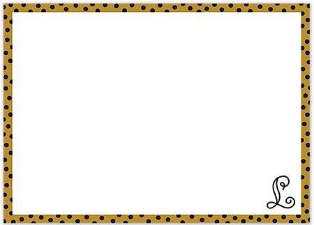 Large Stationery/Thank You Notes - Dotted Edge Gold & Black | Sweet Pea Designs
