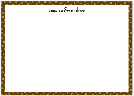 Large Stationery/Thank You Notes - Dotted Edge Chocolate & Gold | Sweet Pea Designs