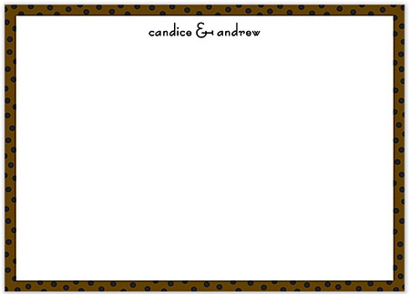 Large Stationery/Thank You Notes - Dotted Edge Chocolate & Black | Sweet Pea Designs