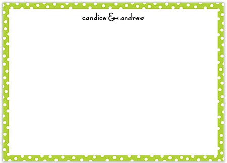 Large Stationery/Thank You Notes - Dotted Edge Lime | Sweet Pea Designs