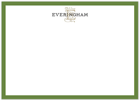 Large Stationery/Thank You Notes - Classic Edge Green | Sweet Pea Designs