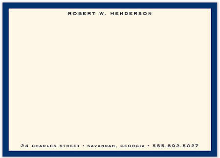 Large Stationery/Thank You Notes - Classic Edge Navy | Sweet Pea Designs