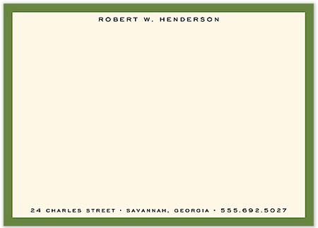 Large Stationery/Thank You Notes - Classic Edge Green | Sweet Pea Designs