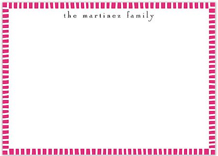 Large Stationery/Thank You Notes - Striped Edge Hot Pink | Sweet Pea Designs