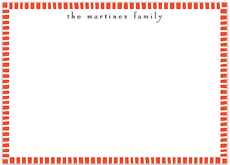 Large Stationery/Thank You Notes - Striped Edge Orange | Sweet Pea Designs