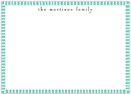 Large Stationery/Thank You Notes - Striped Edge Dark Aqua | Sweet Pea Designs