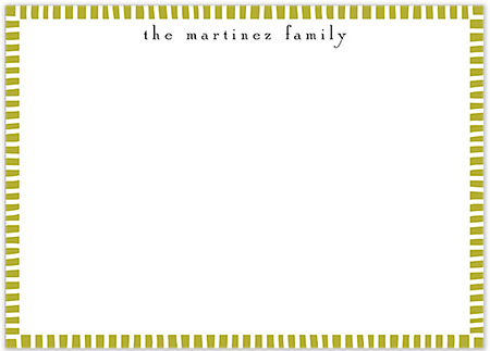 Large Stationery/Thank You Notes - Striped Edge Olive | Sweet Pea Designs