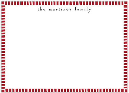 Large Stationery/Thank You Notes - Striped Edge Red | Sweet Pea Designs
