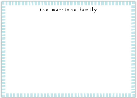 Large Stationery/Thank You Notes - Striped Edge Aqua | Sweet Pea Designs