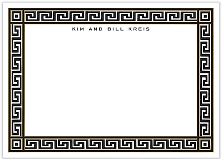 Large Stationery/Thank You Notes - Greek Key Black & Gold | Sweet Pea Designs
