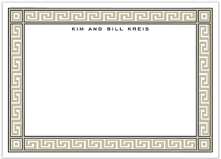 Large Stationery/Thank You Notes - Greek Key Taupe & Black | Sweet Pea Designs