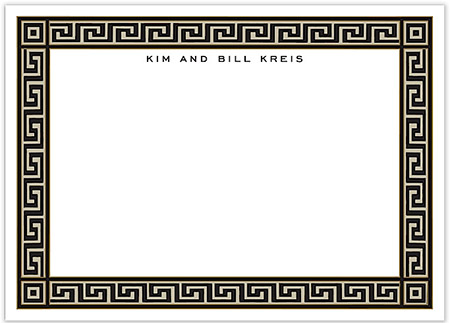 Large Stationery/Thank You Notes - Greek Key Black & Taupe | Sweet Pea Designs