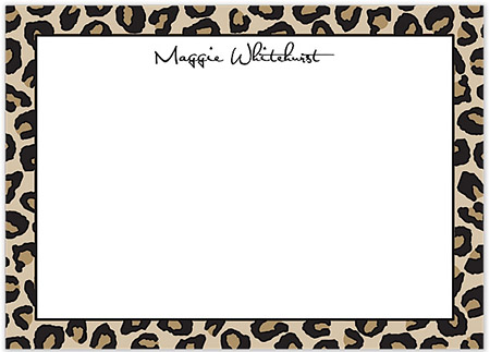 Large Stationery/Thank You Notes - Leopard Latte & Black | Sweet Pea Designs