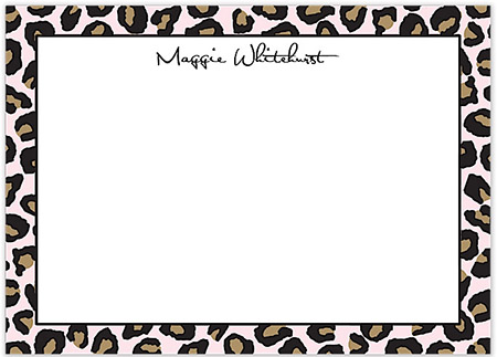 Large Stationery/Thank You Notes - Leopard Pink & Black | Sweet Pea Designs