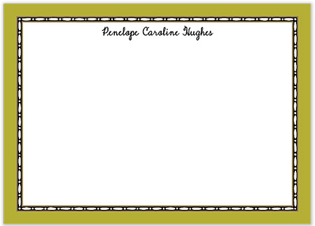 Large Stationery/Thank You Notes - Rice Bead Border Olive | Sweet Pea Designs