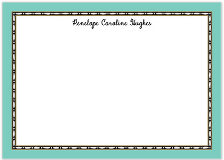 Large Stationery/Thank You Notes - Rice Bead Border Dark Aqua | Sweet Pea Designs