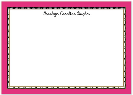 Large Stationery/Thank You Notes - Rice Bead Border Hot Pink | Sweet Pea Designs