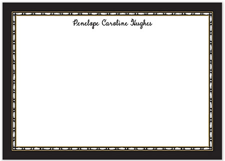 Large Stationery/Thank You Notes - Rice Bead Border Black | Sweet Pea Designs