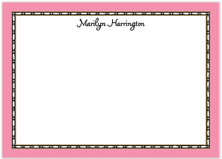 Large Stationery/Thank You Notes - Rice Bead Border Deep Pink | Sweet Pea Designs