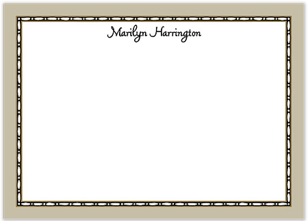 Large Stationery/Thank You Notes - Rice Bead Border Taupe | Sweet Pea Designs